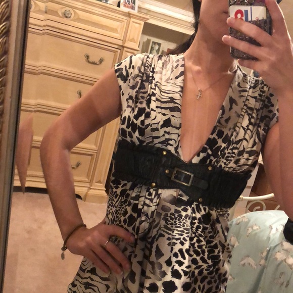 Sky Zebra Tank Top Leather Belt - Picture 6 of 7